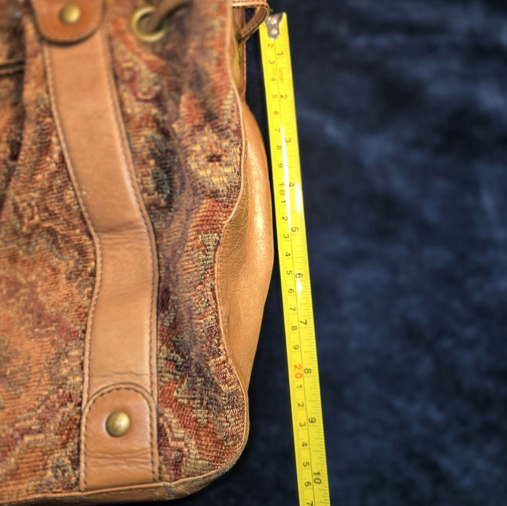 Kate landry purse. Tapestry And Leather Tan Bag - Picture 5 of 12